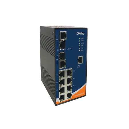 Oring Networking 10-port managed switch; 8FE + 2G Combo, EN50155 IES-3082GC